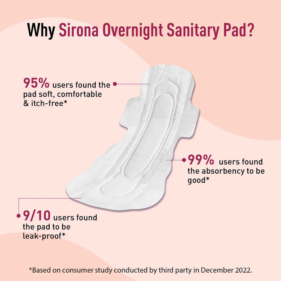 Sirona Max Over Night Sanitary Pads | XXXL+ | 8 pcs